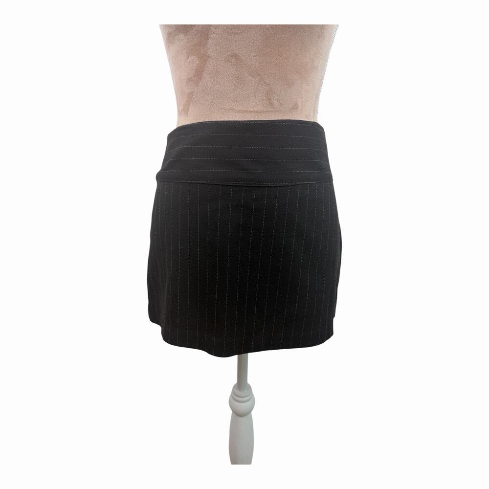 Fortuna Black Pinstripe Mini Skirt Small Career Office Y2K